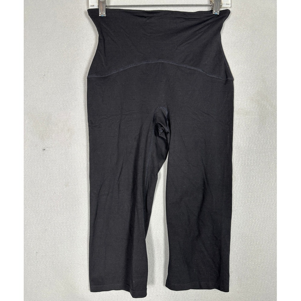 Spanx Leggings Womens Large Capri Black Compression High Waist Activewear EUC